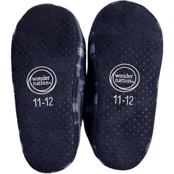 Plaid Fleece Houseshoes Slippers Toddler Boys Blue Fleece Slip Resistant NWT - Picture 5 of 7